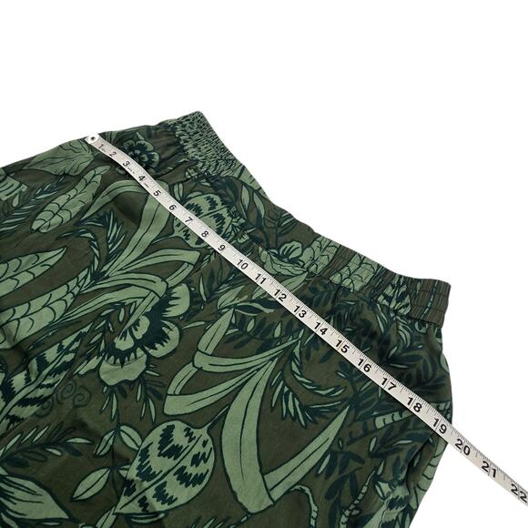 Farm Rio x Anthropologie Floral Jungle Print Wide Leg Satin Pants Green Large - Picture 13 of 15